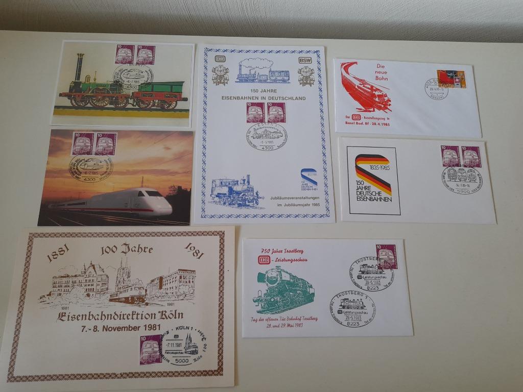Set filatelie - Duitse Spoorwegen Trein 1985 - 1983 - 1981, Verzamelen, Ophalen of Verzenden, 1980 tot heden, Ongelopen, Duitsland