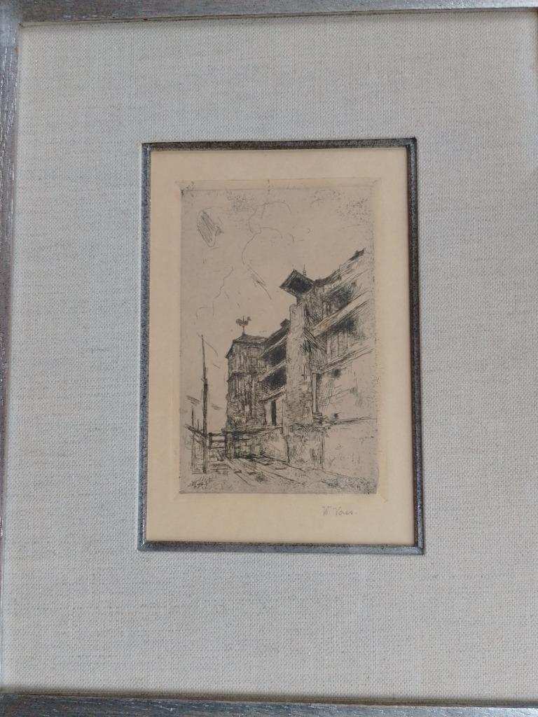 Walter Vaes  1882 - 1958  St Jacobskerk Toren Restauratie, Antiquités & Art, Art | Eaux-fortes & Gravures, Envoi