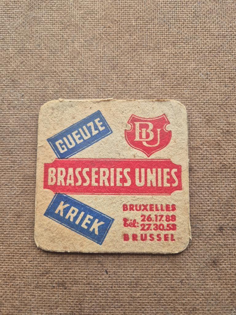 Sous Bock Brasseries Unies gueuze - kriek, Enlèvement ou Envoi, Utilisé, Sous-bock, Autres marques