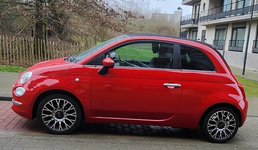 Fiat 500 rode cabriolet 18000 km + 3 jaar garantie, Ophalen, Zo goed als nieuw