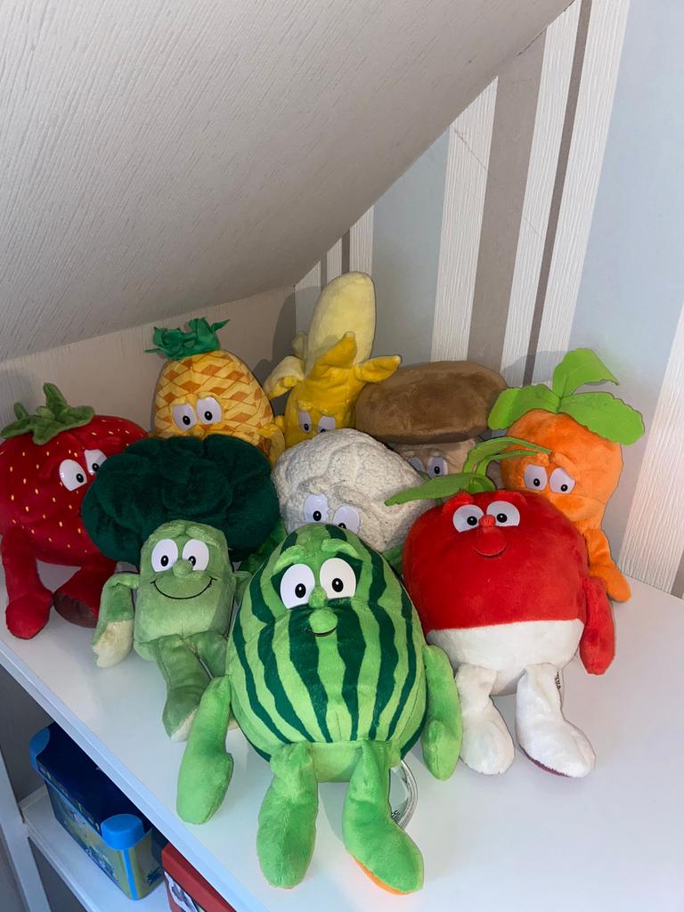 Knuffels groenten en fruit, Kinderen en Baby's, Speelgoed | Knuffels en Pluche, Ophalen, Zo goed als nieuw