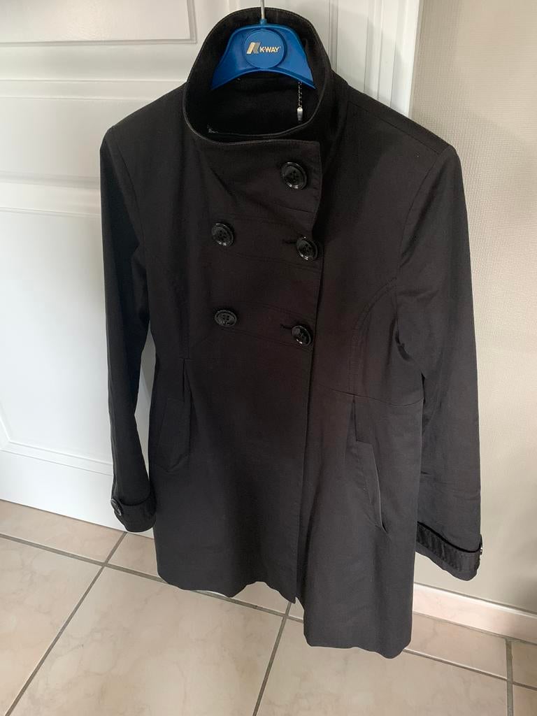 Trenchcoat WE zwart S met binnen zak weinig gedragen, Enlèvement ou Envoi