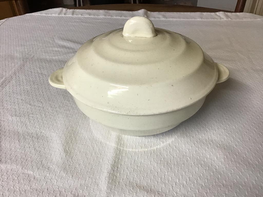 Vintage doorleefde dekselkom Artdeco Nimy, Antiek en Kunst, Ophalen of Verzenden