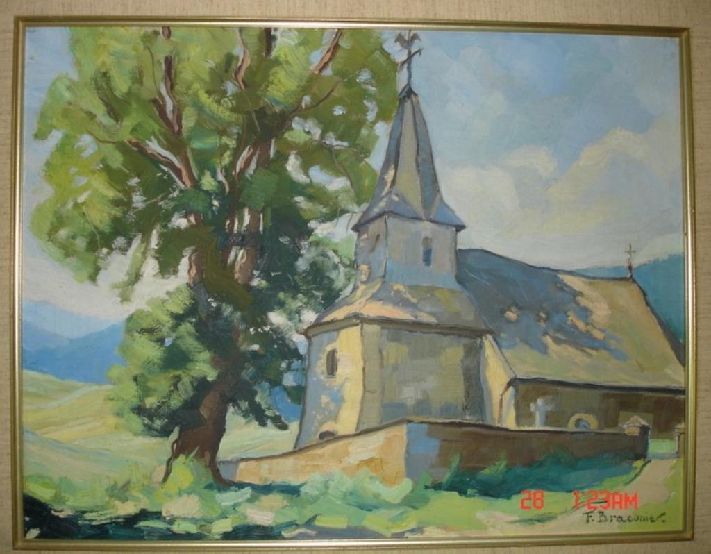 Huile sur toile "Paysage ardennais" Frédéric Braconnier, Enlèvement