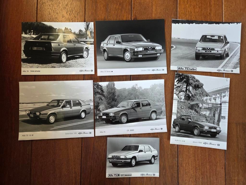 7x photo de presse Alfa Romeo 75 Turbo Twin Spark, Enlèvement ou Envoi, Comme neuf