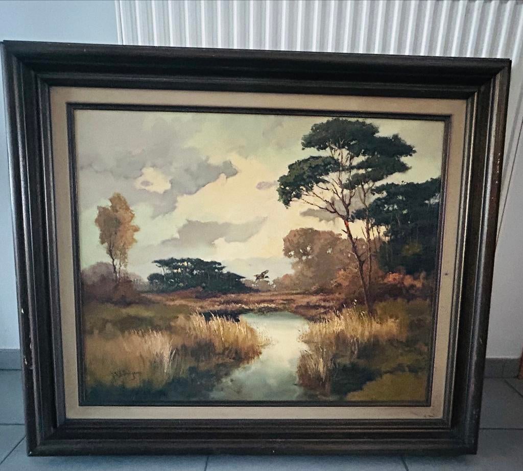 Peinture ancienne avec certificat J.D. Uittenbogaard, Antiquités & Art, Enlèvement