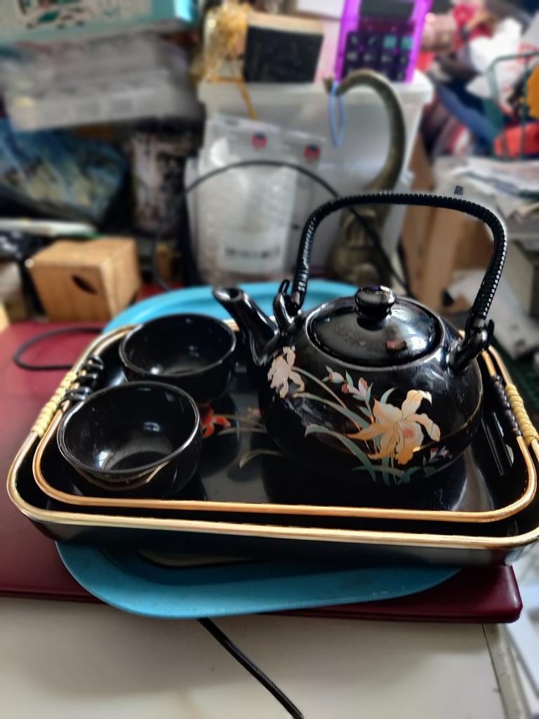 Service a thé  japonnais  + 2 plateaux chinois Obon, Enlèvement