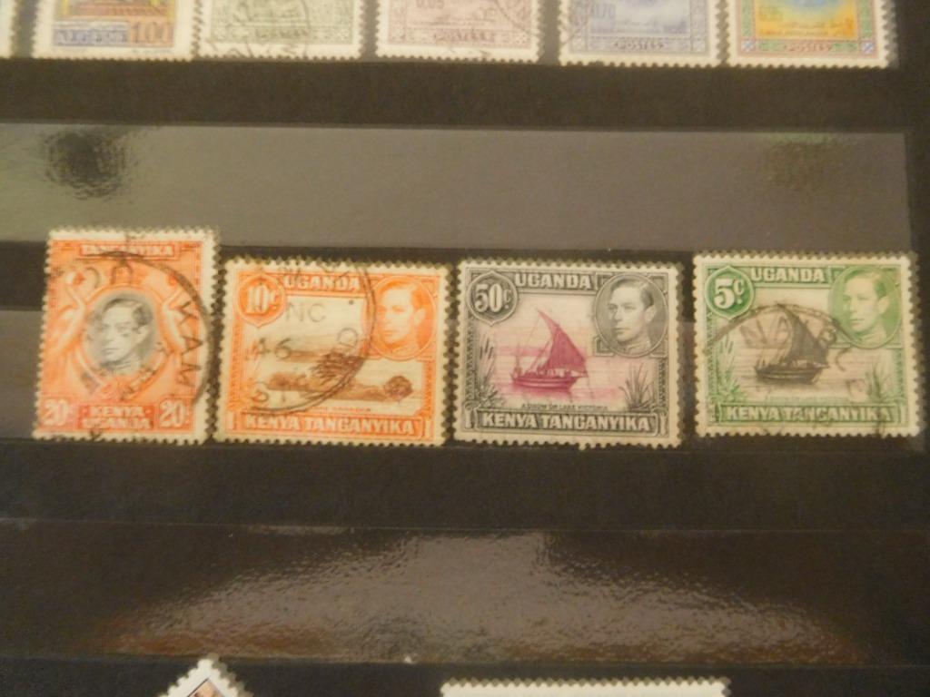 4 timbres Uganda/Kenya/Tanganyka, Enlèvement ou Envoi, Affranchi