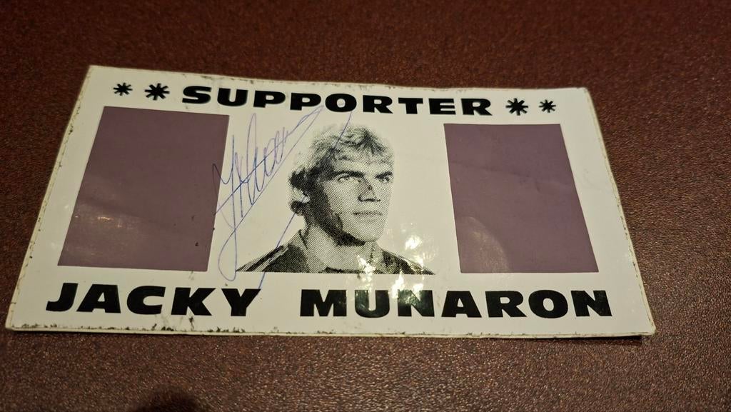 Sticker Jacky Munaron met handtekening, Ophalen of Verzenden, Zo goed als nieuw