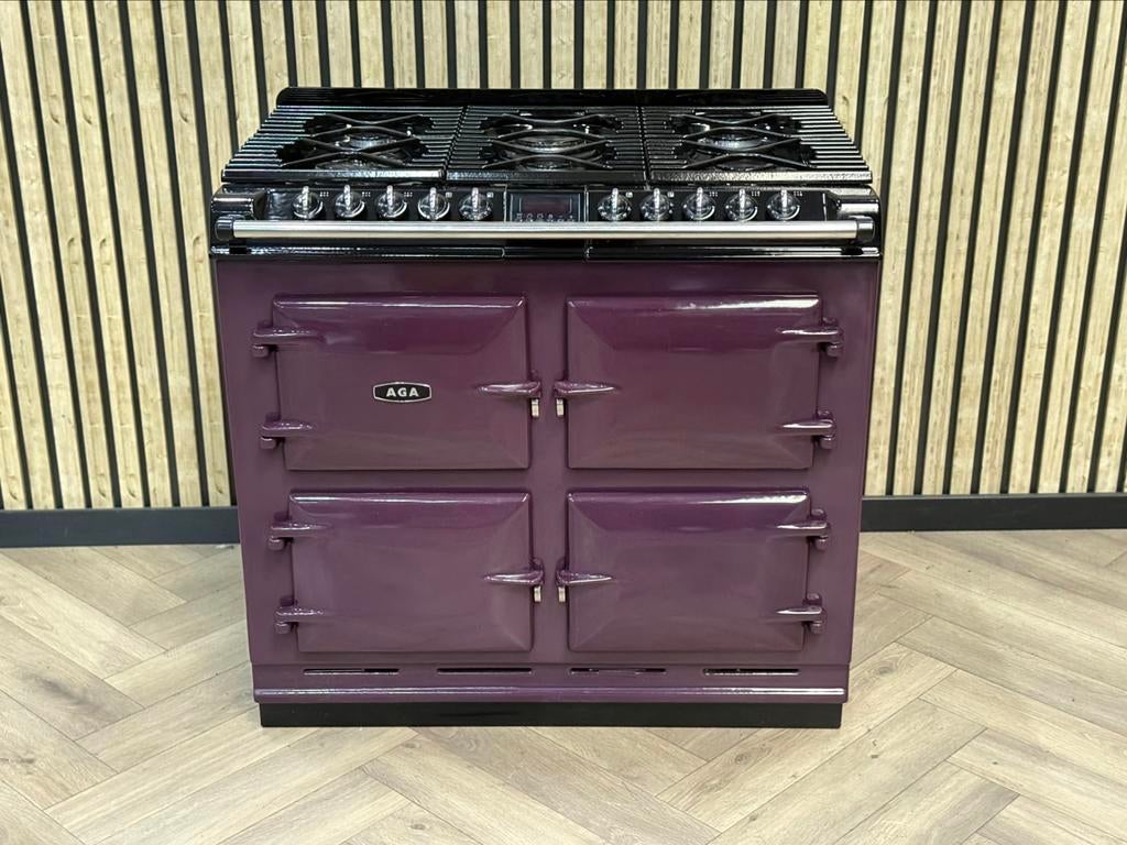 Prachtig Fornuis AGA Six Four Aubergine 4 Ovens!, Ophalen of Verzenden, Grill, Gas