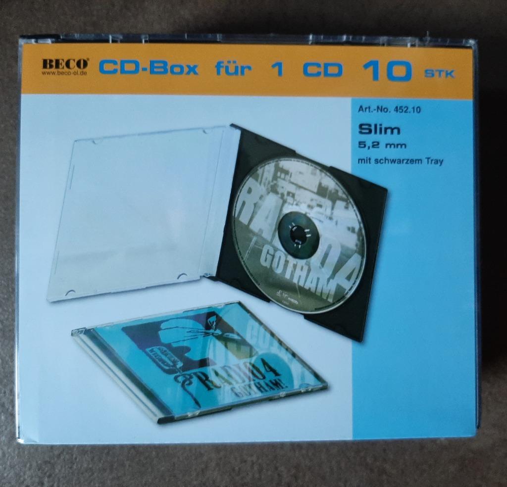 CD/DVD box  10 stuks slim case zwarte achterkant - Nieuw, Ophalen of Verzenden, Nieuw, Cd