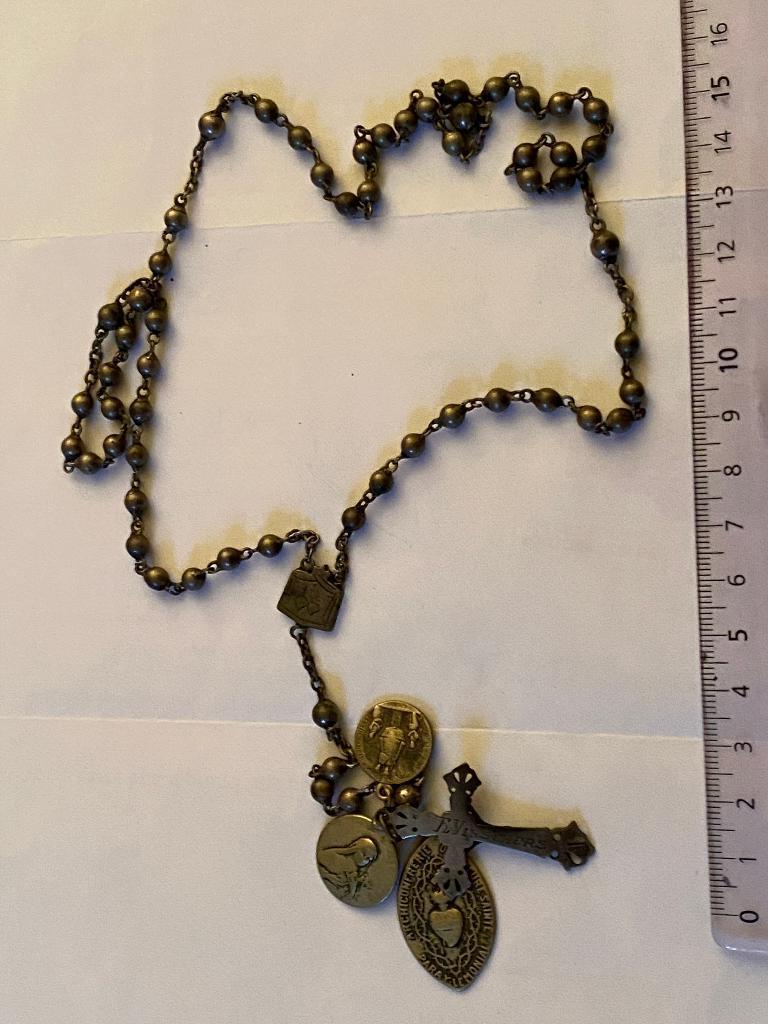 Ancien chapelet catholique en métal, Enlèvement ou Envoi