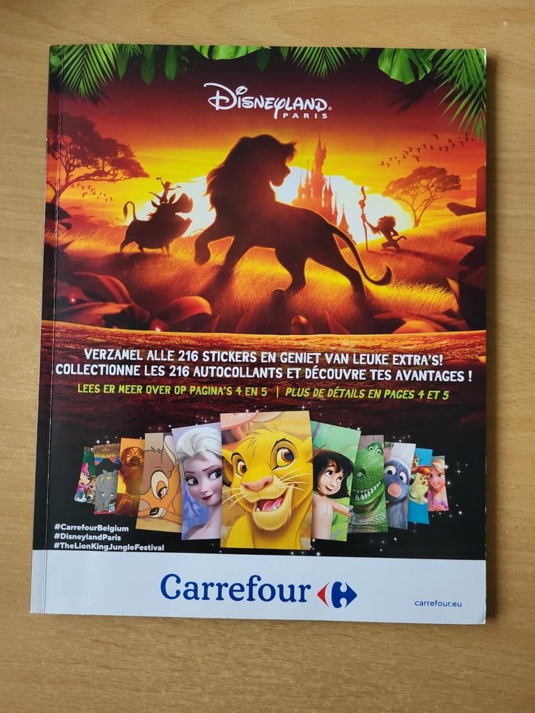 Sticker album Disneyland, 4 stickers tekort, Carrefour, Verzamelen, Overige supermarkten, Ophalen of Verzenden