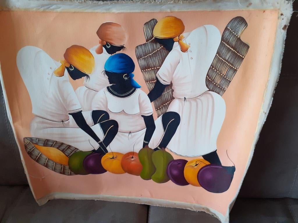 Schilderij in Afrikaanse stijl op nieuw canvas, Antiek en Kunst, Kunst | Schilderijen | Modern, Ophalen of Verzenden