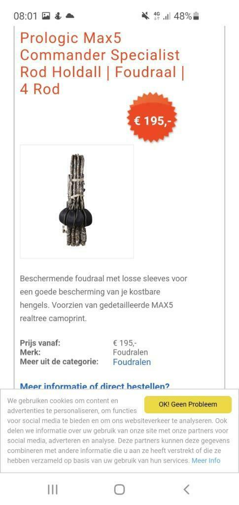 Prologic Max5 Commander Spec. Rod Holdall | Tree camouflage, Ophalen of Verzenden, Zo goed als nieuw, Overige typen