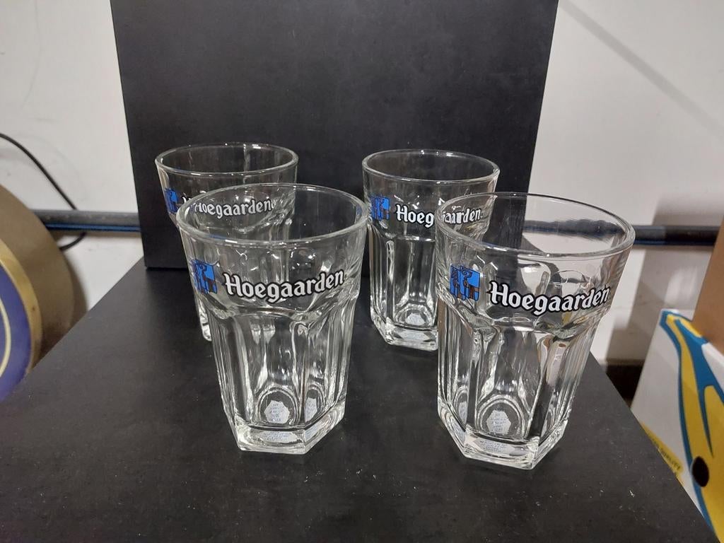 Hoegaarden bierglas met spreuk, Verzamelen, Ophalen of Verzenden, Zo goed als nieuw, Bierglas