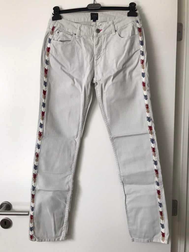 Pantalon Swildens blanc / gris très clair avec lignes côtés, Swildens, Longs