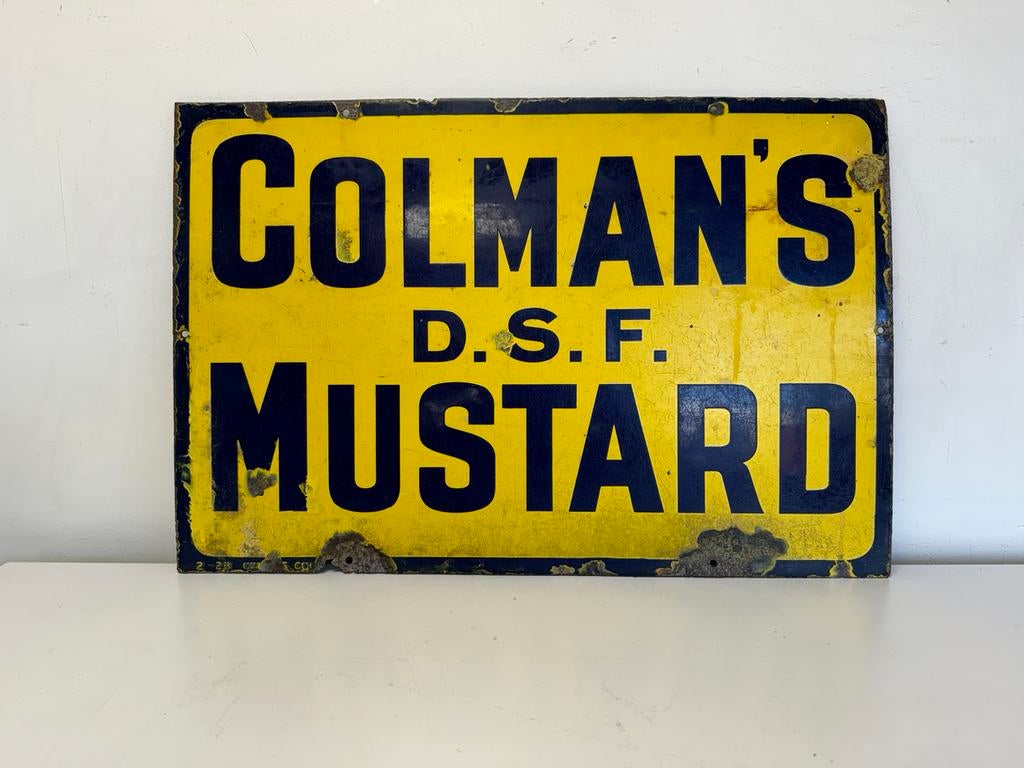 Assiette en émail Colman's Mustard, Enlèvement ou Envoi, Utilisé, Panneau publicitaire