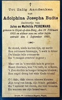 Te koop: 10 bidprentjes kinderen H-o/d-Berg met blauw randje, Ophalen of Verzenden