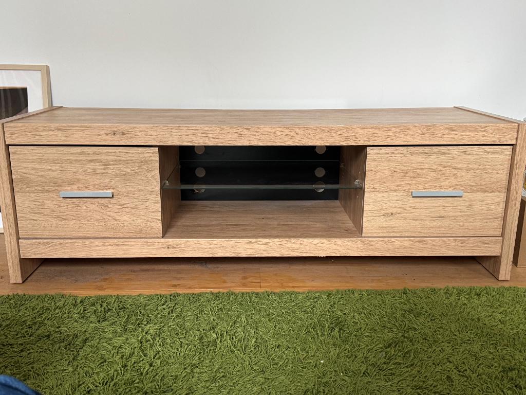 Vends meuble/banc TV, Maison & Meubles, 25 à 50 cm, Moins de 100 cm, Verre, 100 à 150 cm