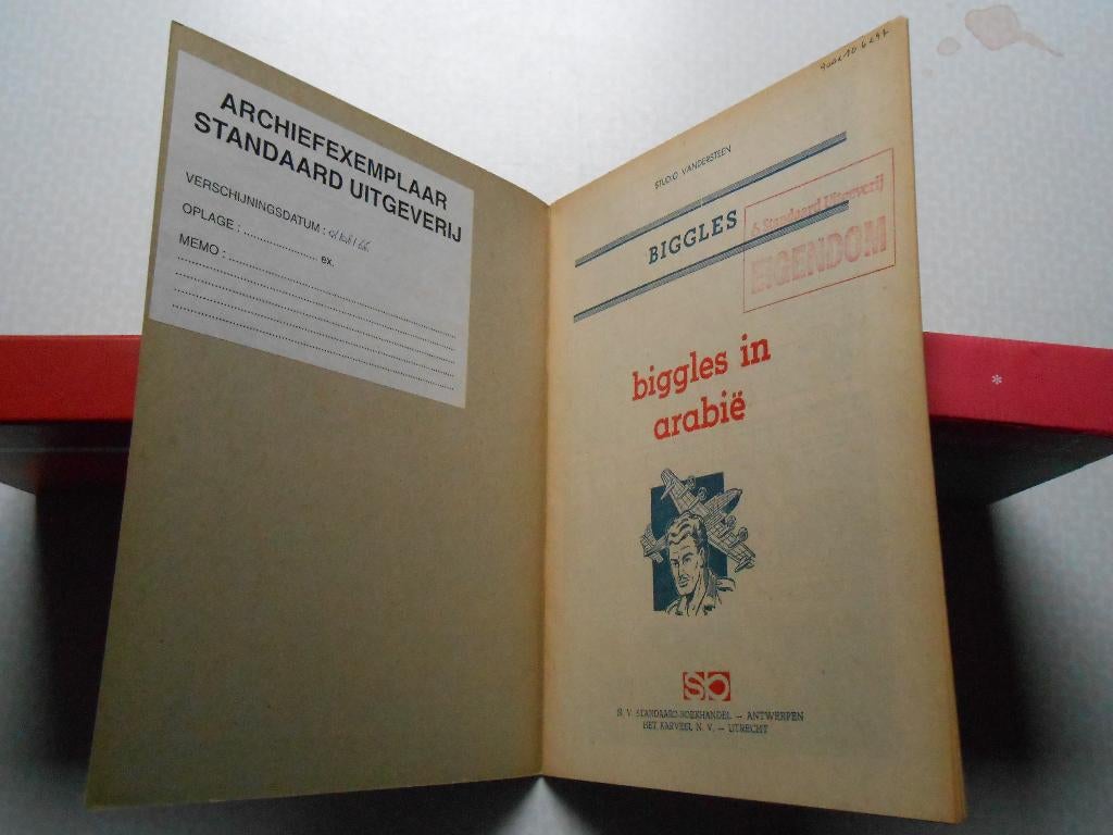 Biggles 6 in Arabie 1966 1 ste druk. Archiefexemplaar., Willy Vandersteen, Eén stripboek, Ophalen of Verzenden, Zo goed als nieuw