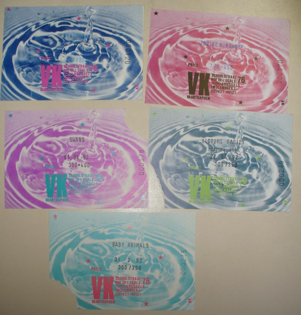 5 GEBRUIKTE CONCERTTICKETS ZODIAC MINDWARP KINGMAKER, Ophalen of Verzenden, Gebruikt