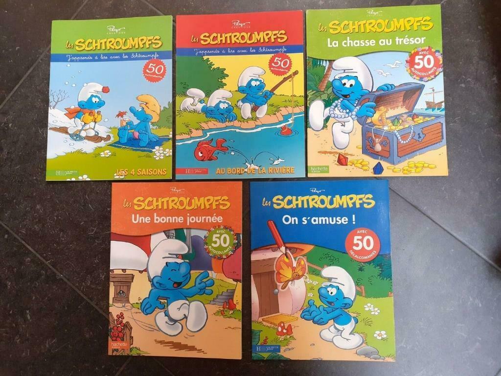 5 cahiers souples "les schtroumpfs" Ed. Hachette Peyo, Collections, Schtroumpfs, Comme neuf, Autres types, Différents Schtroumpfs