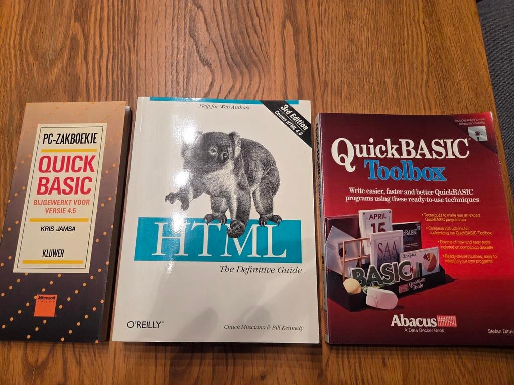 Computer boeken HTML, Quick basic  toolbox, PC-zakboekje, Boeken, Ophalen of Verzenden