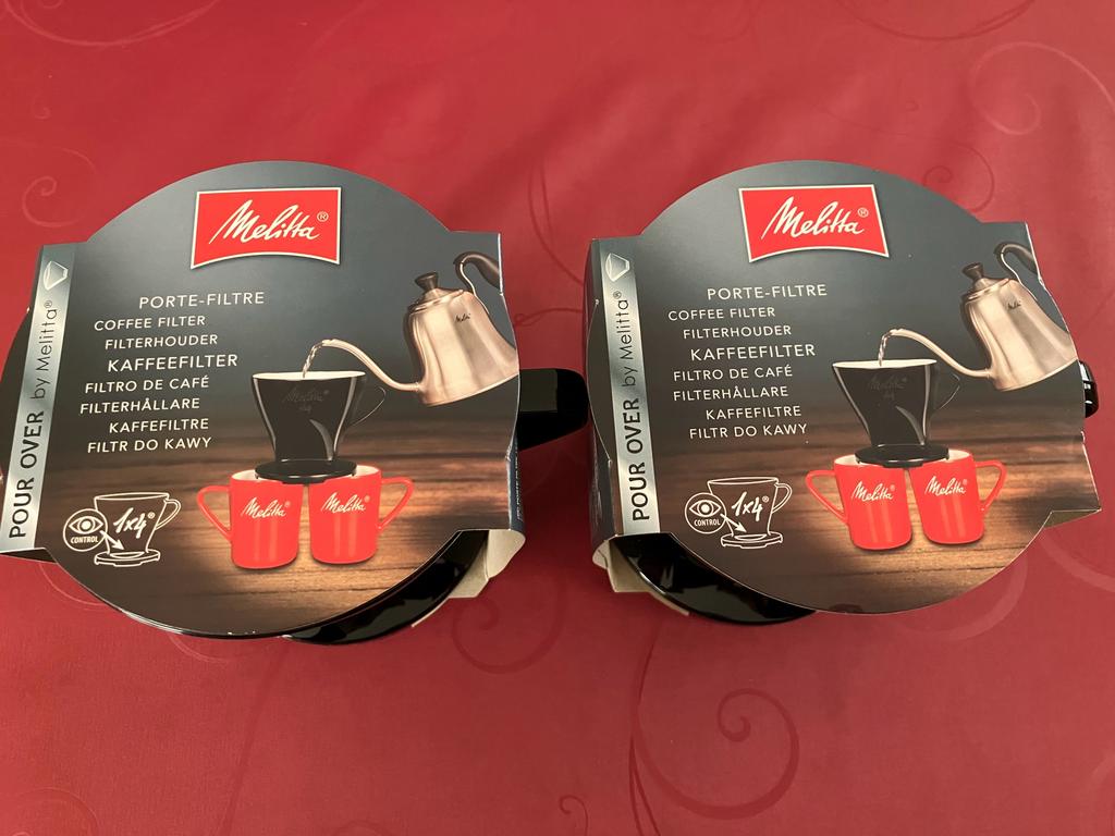 Nieuwe Melitta 1x4 koffiefilter houder zwart (voor 2 tassen), Huis en Inrichting, Keuken | Tupperware, Ophalen of Verzenden, Nieuw