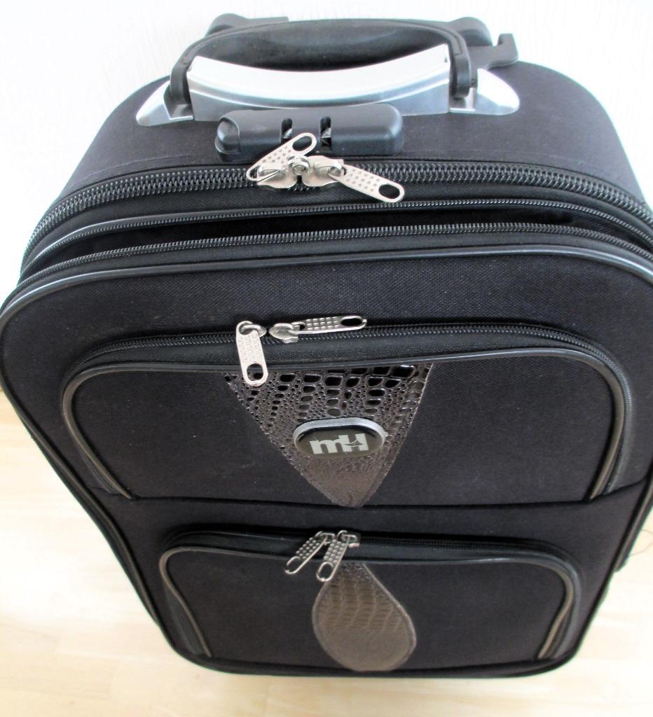 valise souple chariot cabine MH 50 x 35 x 18 cm noir, 35 à 45 cm, Enlèvement ou Envoi, Plastique souple, Roulettes