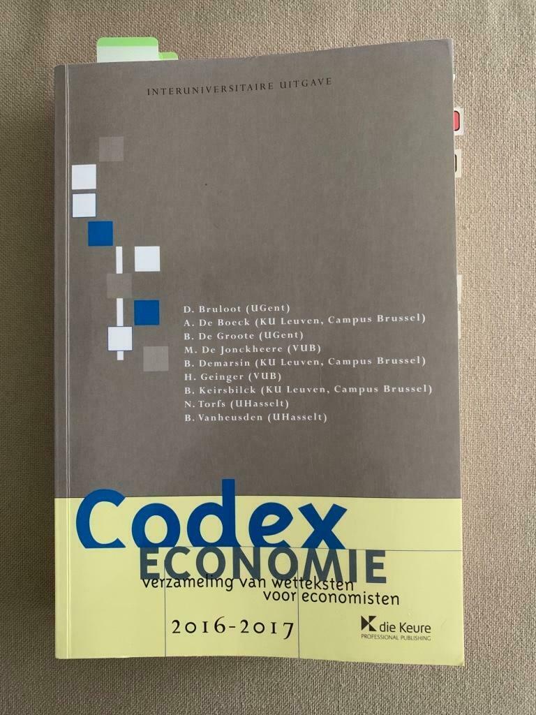 Boek 'Codex Economie' 2016 - 2017, Utilisé, Économie et Marketing, Bruloot, De Boeck, De Groote, De Jonckheere, Demarsin, Geinger,