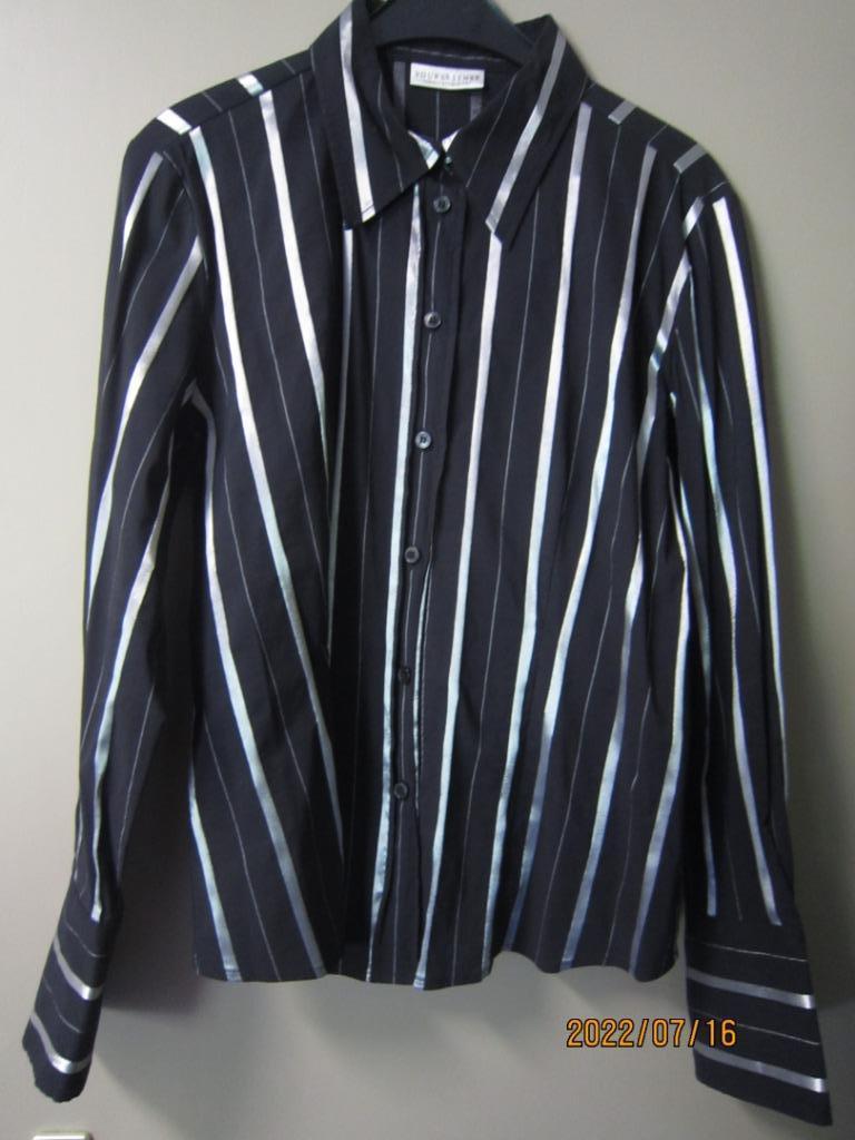 Blouse met lange mouwen in zwart en zilver, Kleding | Dames, Blouses en Tunieken, Gedragen, Maat 42/44 (L), Zwart, Verzenden
