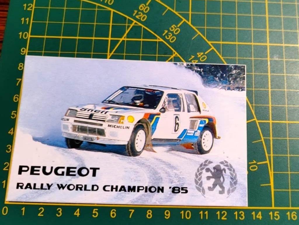 Sticker 1985 Peugeot 205 T16 Rally World Champion, Ophalen of Verzenden
