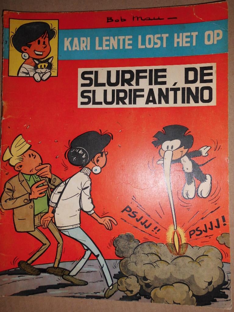Kari Lente lost het op - Slurfie, de Slurifantino, Gelezen, Bob Mau, Eén stripboek, Ophalen of Verzenden