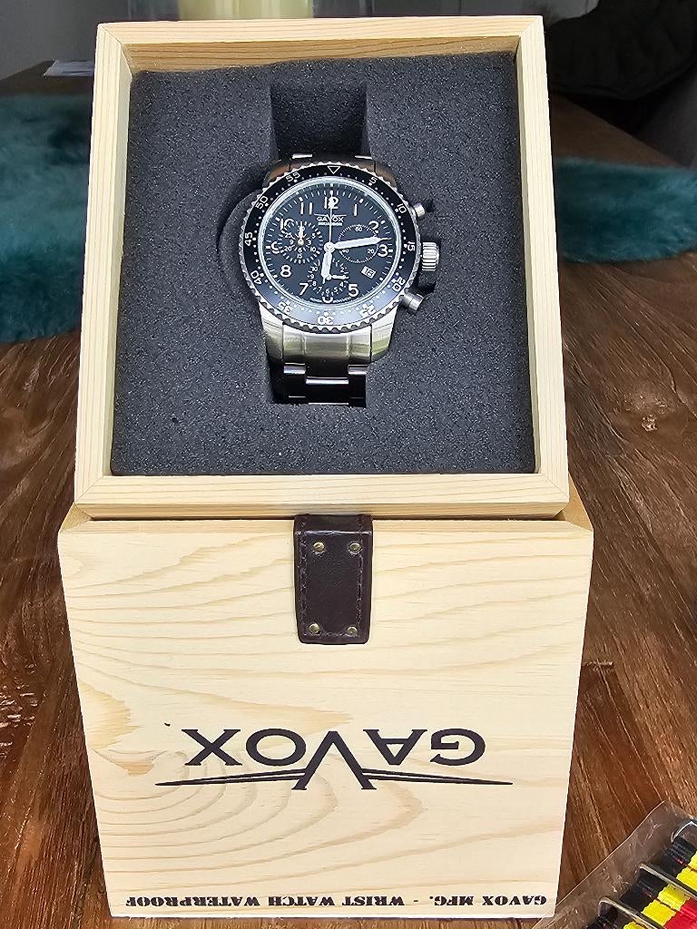 Gavox Squadron horloge van Belgische luchtmacht (als nieuw), Staal, Staal, Polshorloge, Zo goed als nieuw