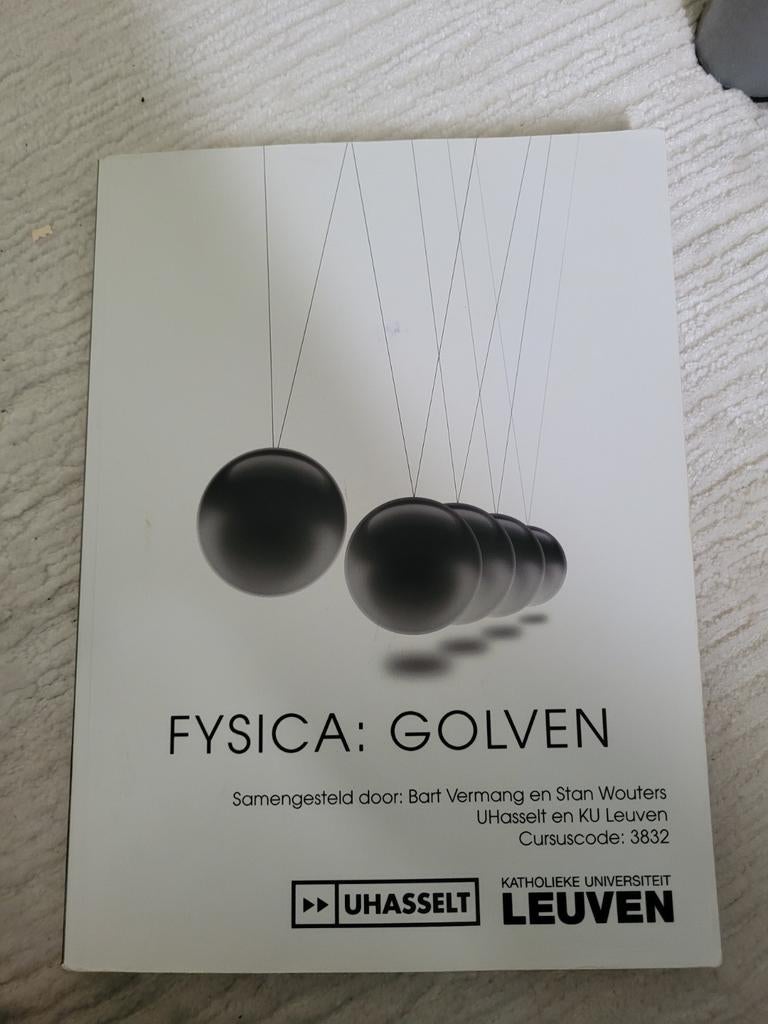 Fysica: golven UHasselt/KU Leuven, Boeken, Studieboeken en Cursussen, Ophalen, Zo goed als nieuw, Hoger Onderwijs