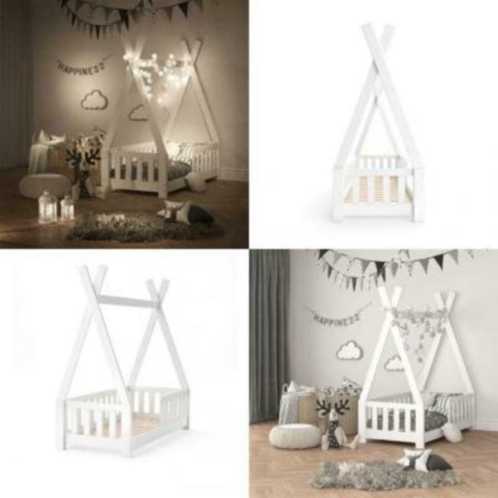 Tipi montessori blanc pour enfant 70x140 cm avec barrières, Maison & Meubles, Envoi