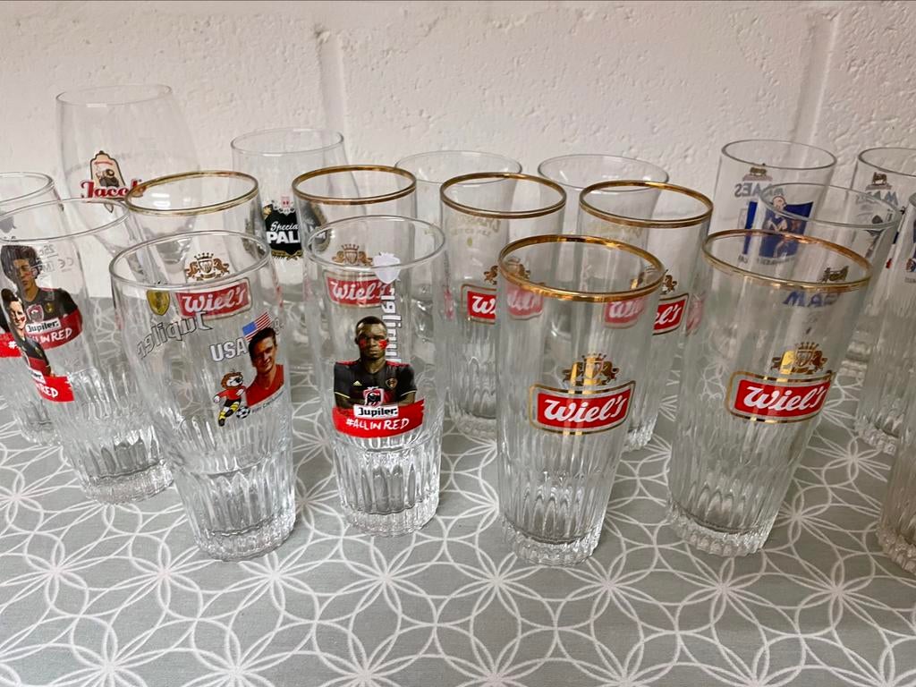 Jupiler - Maes-pils - Wiel’s bierglazen, Verzamelen, Biermerken, Ophalen, Zo goed als nieuw, Jupiler