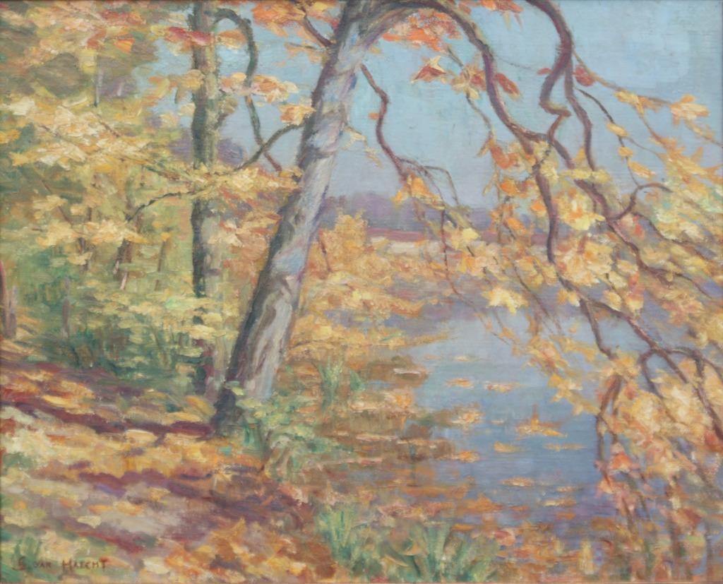 Gaston Van Haeght (1879-???): Park Rood Klooster (63,5x53cm), Antiquités & Art, Enlèvement ou Envoi