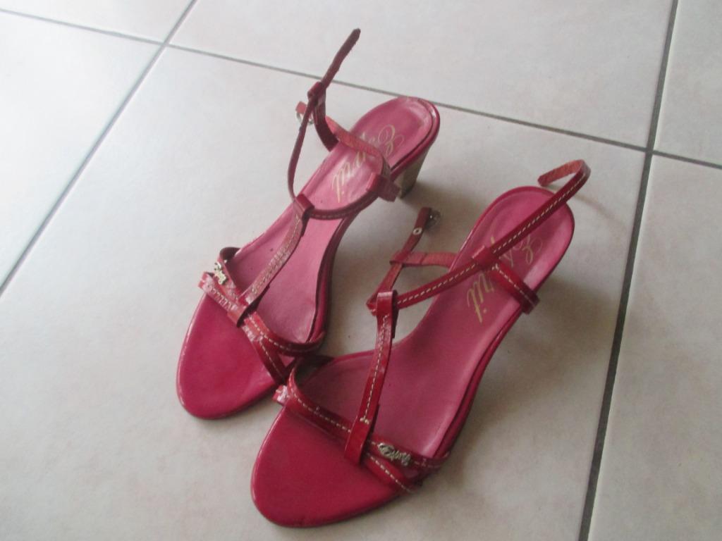 chaussures d'été en cuir verni rouge Esprit taille 38, Enlèvement ou Envoi, Porté