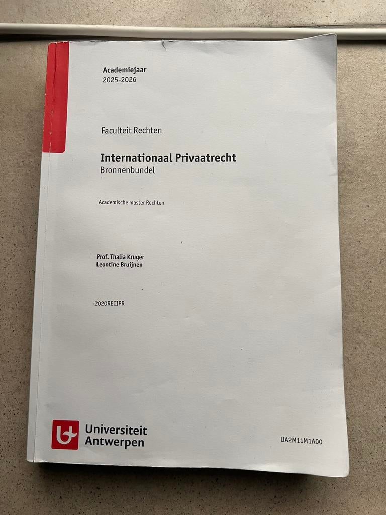 Bronnenbundel Internationaal Privaatrecht UA, Boeken, Studieboeken en Cursussen, Ophalen of Verzenden, Zo goed als nieuw