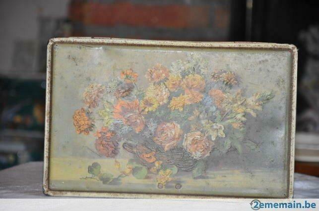 ancienne boite en fer cote d'or bouquet de fleur, Enlèvement ou Envoi, Utilisé