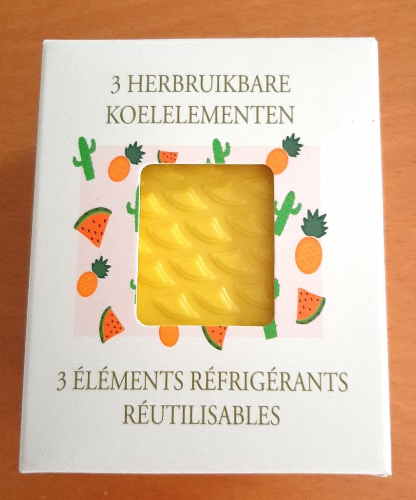 Te koop: Handige herbruikbare koelelementen., Maison & Meubles, Cuisine| Tupperware, Neuf, Autres types, Jaune, Vert, Rouge, Enlèvement