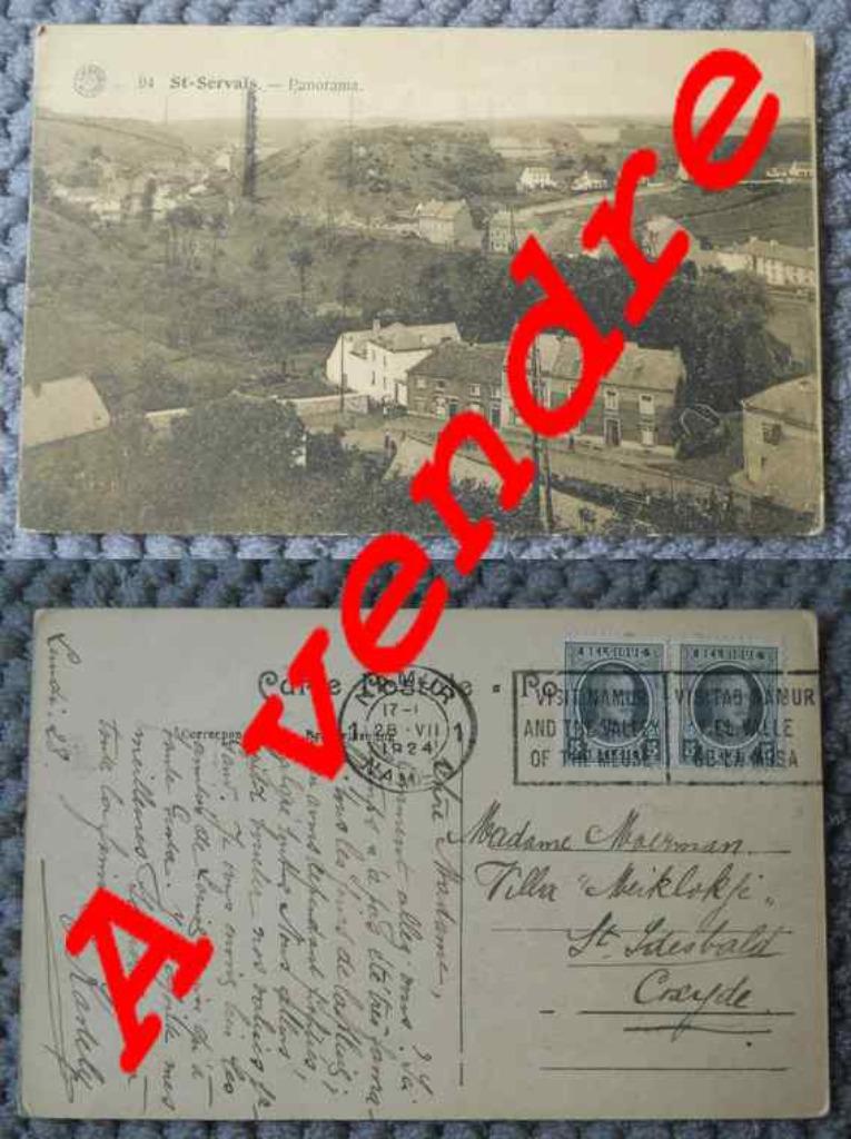 Carte postale ancienne de Saint-Servais - Namur, Enlèvement, Affranchie, Namur