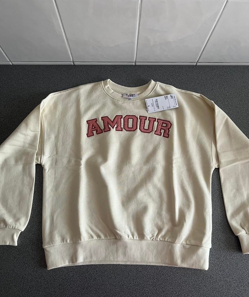 Crèmekleurige trui ‘amour’ JBC - maat 152, Enfants & Bébés, Vêtements enfant | Taille 152, Neuf, Enlèvement ou Envoi, Pull ou Veste