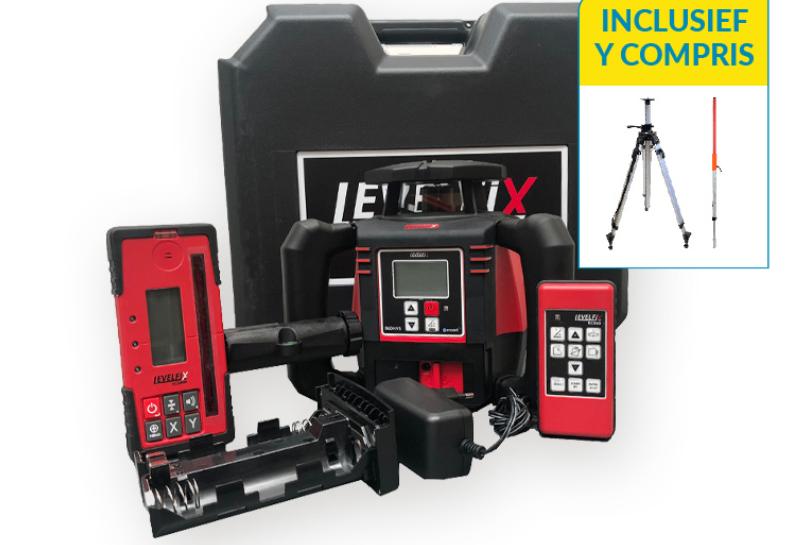 LASERHELLING 860HVS LEVELFIX-SET MET STATIEF EN LASERLAT, Doe-het-zelf en Bouw, Gereedschap | Overige machines, Ophalen of Verzenden