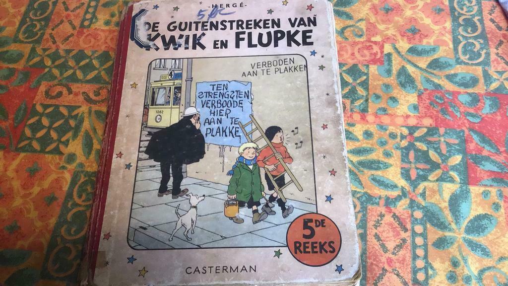 De guitenstreken van kwik en flupke (z6), Gelezen, Eén stripboek, Ophalen of Verzenden, Hergé