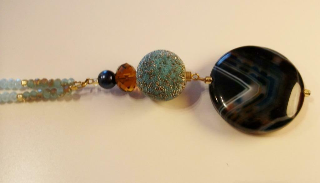 Te koop: Nieuw!! Uniek! Mooie lange ketting!, Blauw, Nieuw, Ophalen of Verzenden, Overige materialen