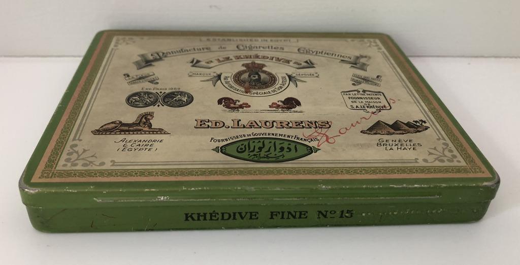 Sigarettenblik "Le Khédive" Fine N15 - Ed.Laurens, Verzamelen, Ophalen of Verzenden, Gebruikt, Tabaksdoos of Verpakking
