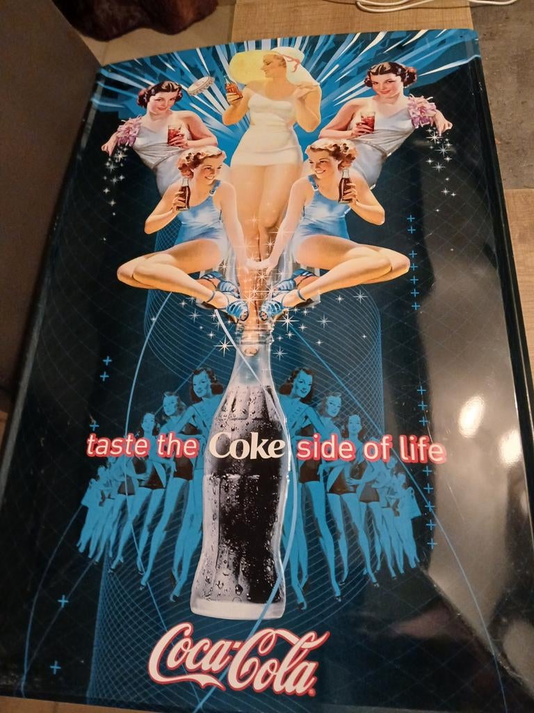 Coca-Cola reclamebord (L 60 cm, B 39 cm), Ophalen, Zo goed als nieuw, Reclamebord